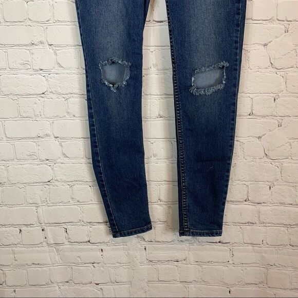 Free People Womens Ripped Distressed Skinny Jeans Size 27 - Picture 3 of 10